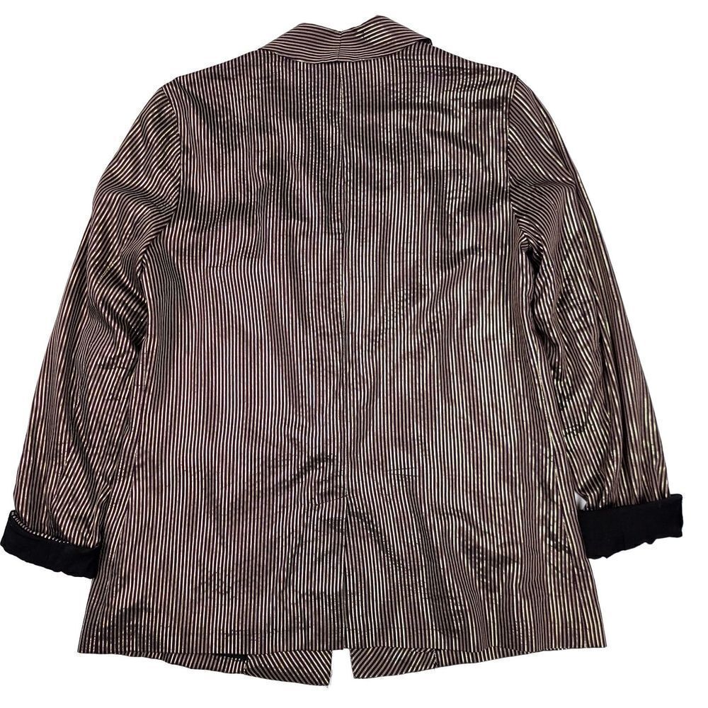 FREE PEOPLE Sunset Blazer Oversized Menswear Suit Jacket Metallic Stripe Medium - Picture 9 of 11